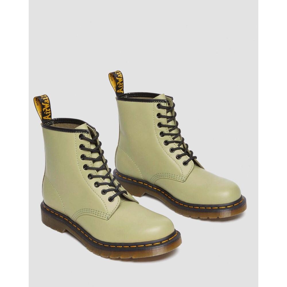1460 SMOOTH LEATHER LACE UP BOOTS COLOR PALE OLIVE